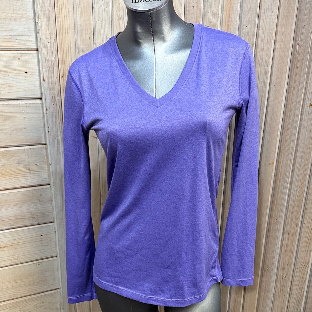 Nike Women's Purple Long Sleeve V-Neck Tee